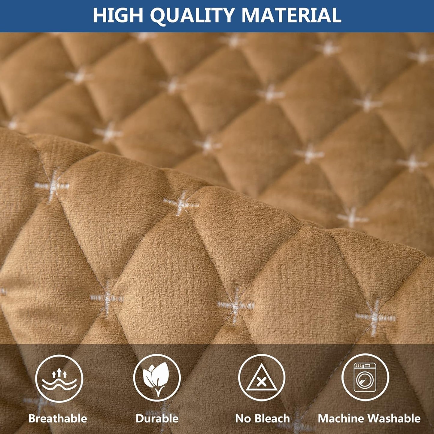 Eismodra Couch Cover,Sectional Couch Covers,Sofa Covers for 3 Cushion Couch,Anti-Slip Sofa Slipcovers for Dogs Cats Kids Loveseat Recliner L Shaped Armrest Backrest,Coffee 36''x36''(Only 1 Piece)