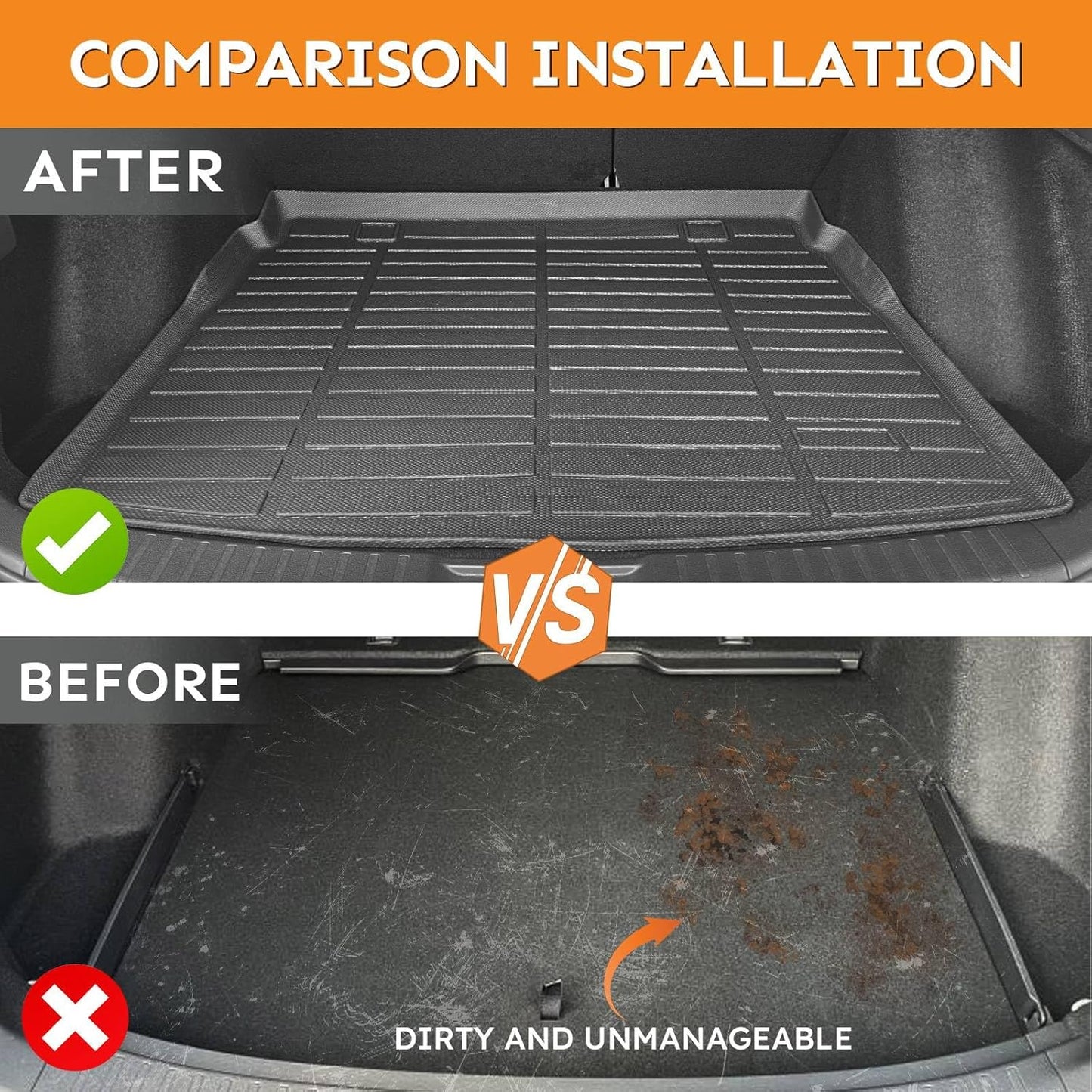 Binmotor-Floor Mats & Cargo Liner for Toyota 4Runner 2013-2024 (Only for 5 Seats), TPE Rubber Custom All Weather Car Mats Cargo Trunk Mat for Toyota 4Runner Accessories