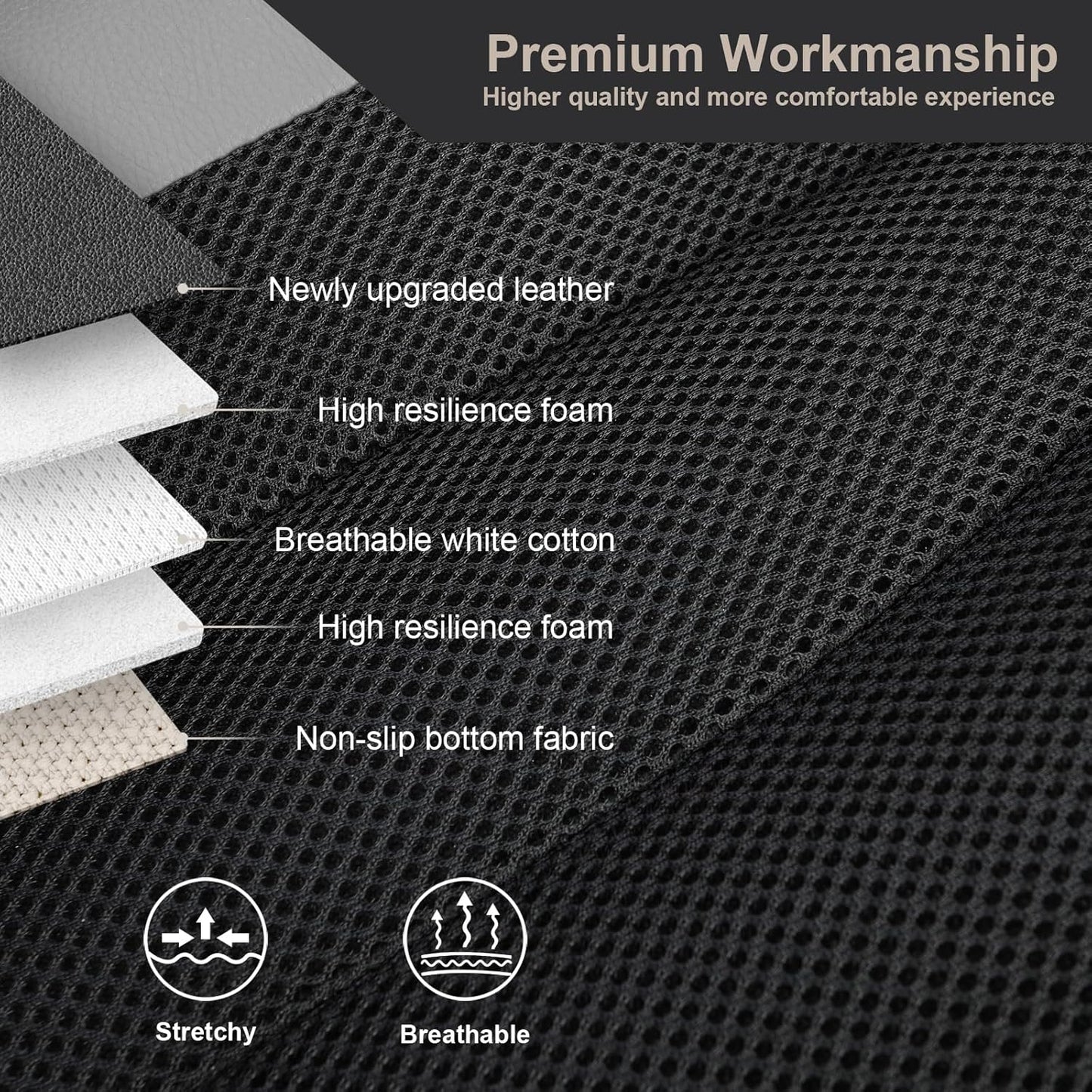 GIANT PANDA 2-Pack Front Mesh Car Seat Covers Custom Fit Toyota Tacoma 2016 2017 2018 2019 2020 2021 2022 2023 2024 2025 Double & Crew Cab SR, SR5, Limited, TRD Pro, TRD Sport, TRD Off-Road(Grey/Gray)