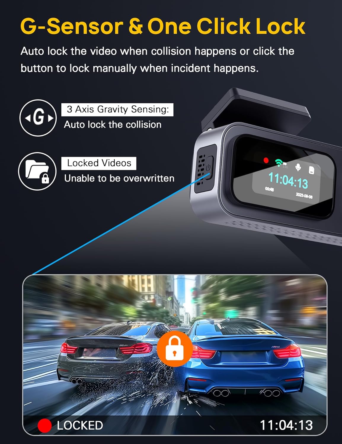 3 Channel 4K Dash Cam Front and Rear Inside, Built-in 5G WiFi, 4K+1080P+1080P Dash Camera for Cars with 64GB Card, Dashcam with Loop Recording, G-Sensor, 24H Parking Monitor, Silver
