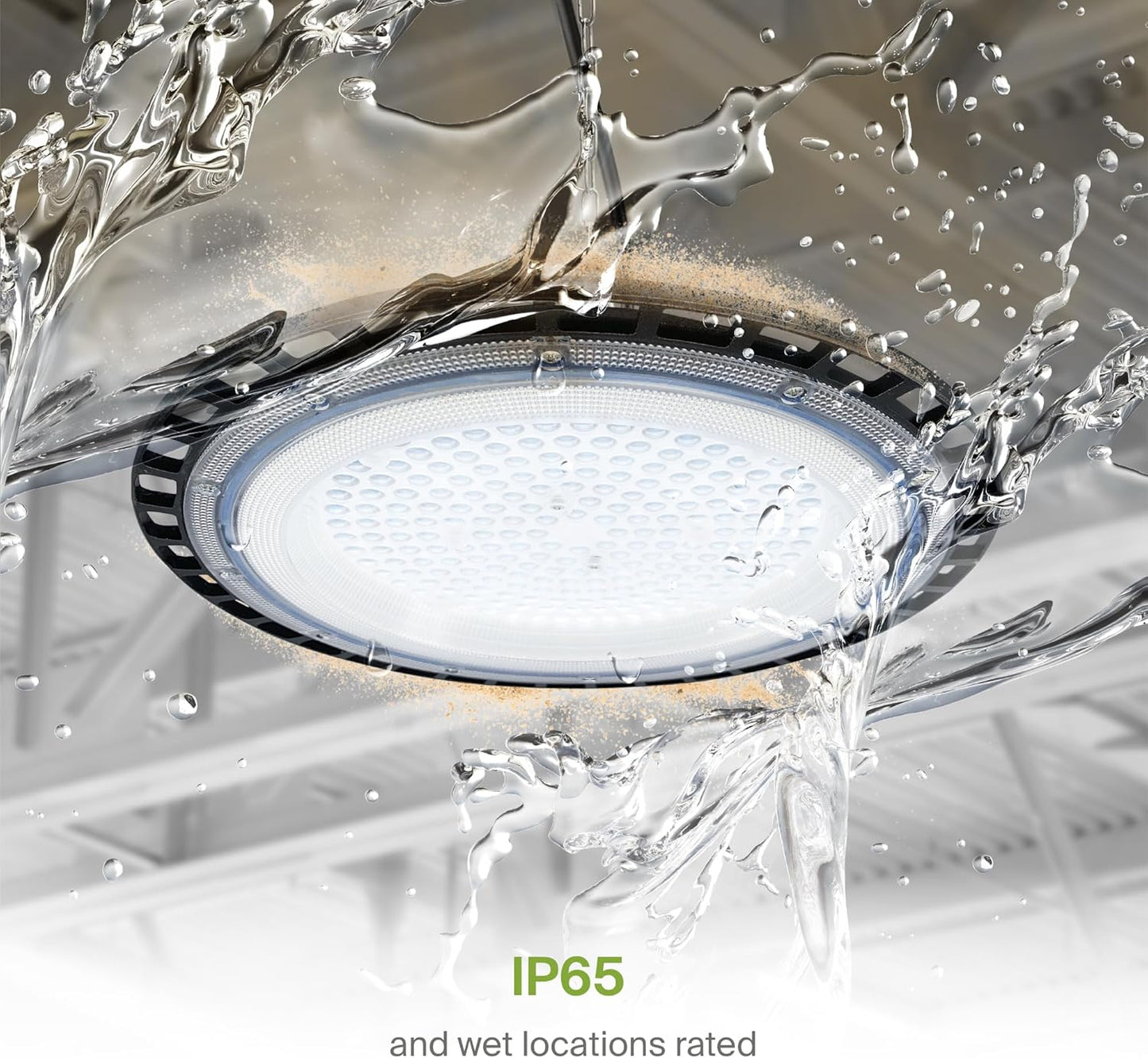 ASD LED High Bay UFO Light Fixture, Commercial Shop Lighting | Plug & Play Cable, IP65 Waterproof, ETL Listed | 150W 18000LM 5000K 100-277V | Warehouse, Garage, Workshop, Barn Lamp | Black, 12 Pack