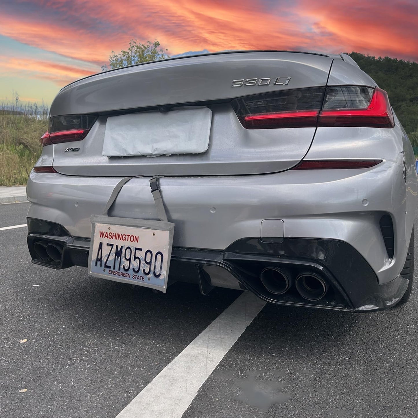 License Plate Holder with Hanging Strap, Test Drive Tag Bag, Dealer Plates License Frame Cover, for Car SUV Truck (Grey, 5)