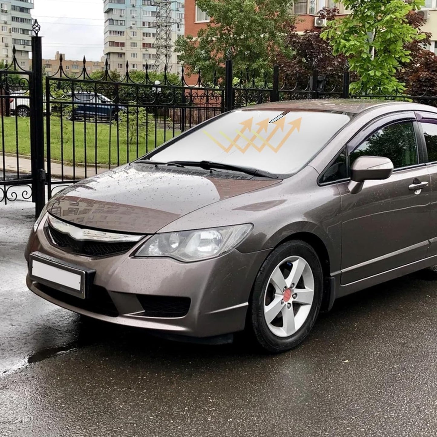 Sun Shade Windshield Sunshades Cover for Honda Civic 2006-2009 2010 2011 Sun Visor Protector Window Shields Fits Civic Sedan, Coupe, Hatchback, LX, EX, EX-L, Sport,Touring Accessories Sun Blocker