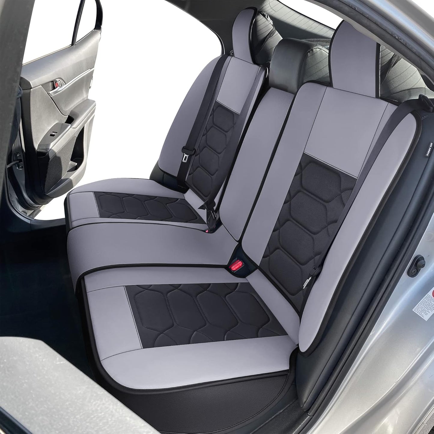 OASIS AUTO Custom Fit Seat Covers for 2012-2025 Toyota Camry, Waterproof Faux Leather Seat Protector Cushion Camry Car Accessories (Full Set, Gray)