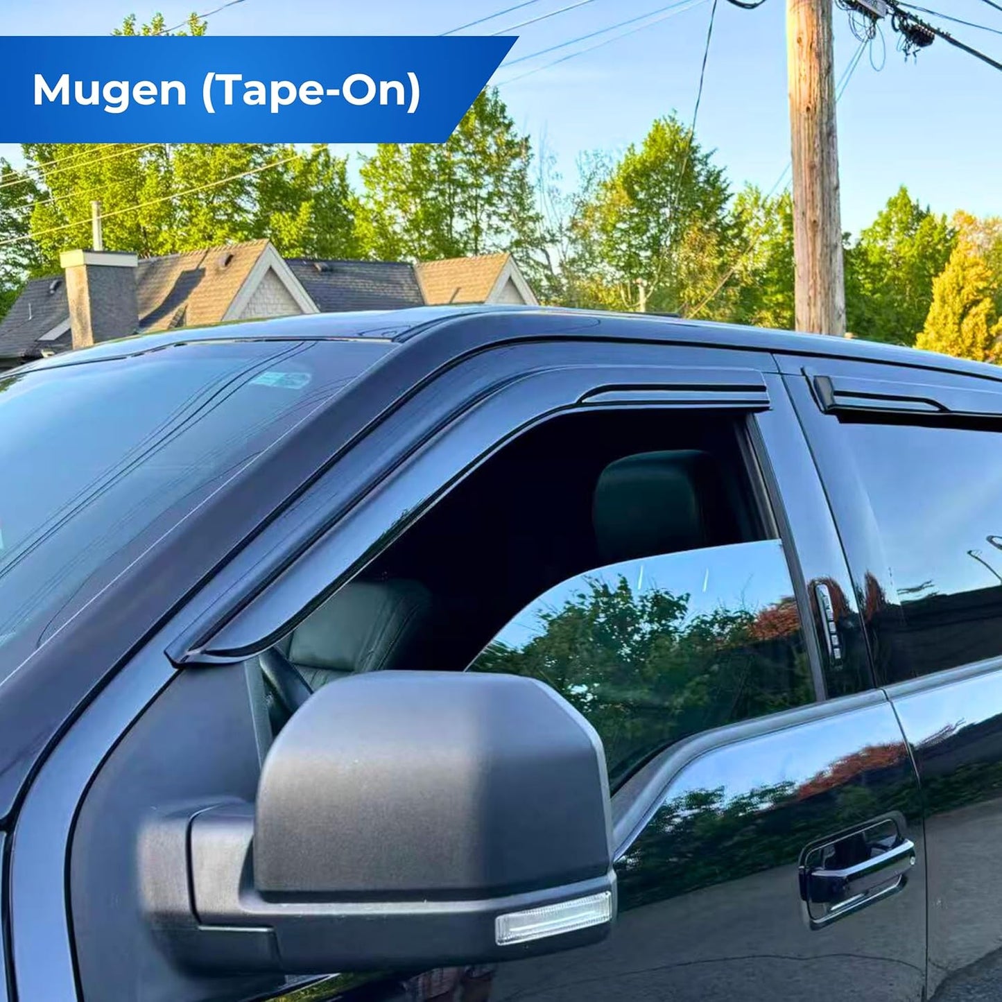 KPY Window Visor Compatible with Honda CR-V 2017-2022 (CRV), 4PC Rain Guard Side Window Vent Deflectors Tape-On Mugen Style, 2017 2018 2019 2020 2021 2022