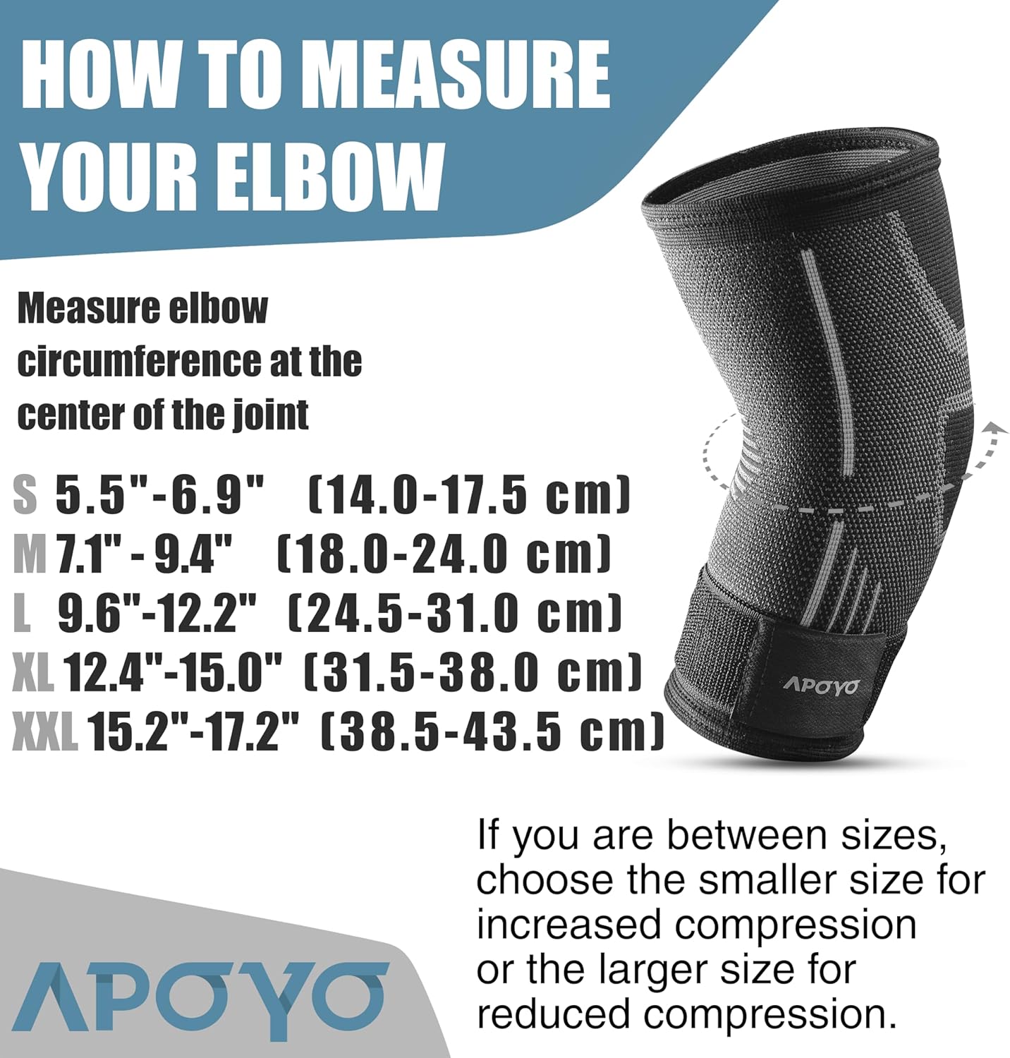 APOYO Elbow Brace for Tendonitis and Tennis Elbow, (Pair) Compression Sleeve for Arthritis, Workouts, Reduce Joint Pain During Fitness Activity (XX-Large)