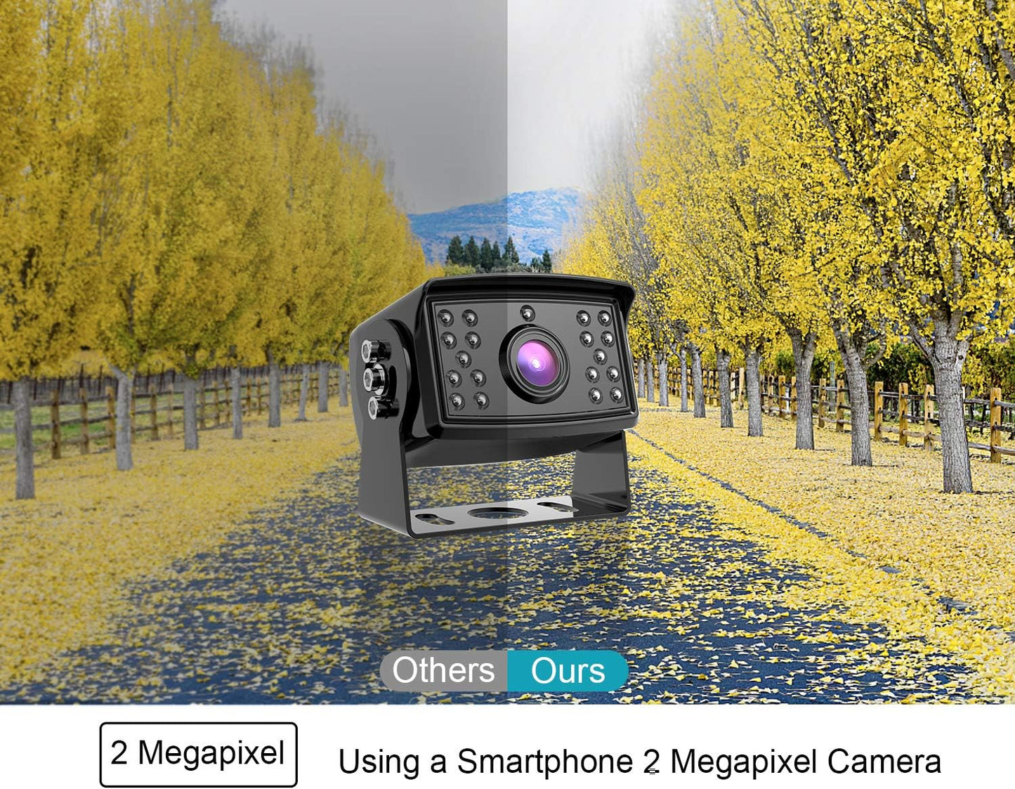 Fookoo Ⅱ HD Backup Camera System Kit, 9''1080P Reversing Monitor+IP69 Waterproof Rear View Camera, Sharp CCD Chip, 100% Not Wash Up, Truck/Semi Trailer/Box Truck/RV (DY901-Wired)