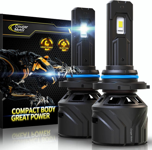 Cougar Motor 9006 Bulbs, HB4 Fog Lights 6500K White Non-Polarity 9006 Fog Bulb or Off-Road Use Plug and Play - Pack of 2