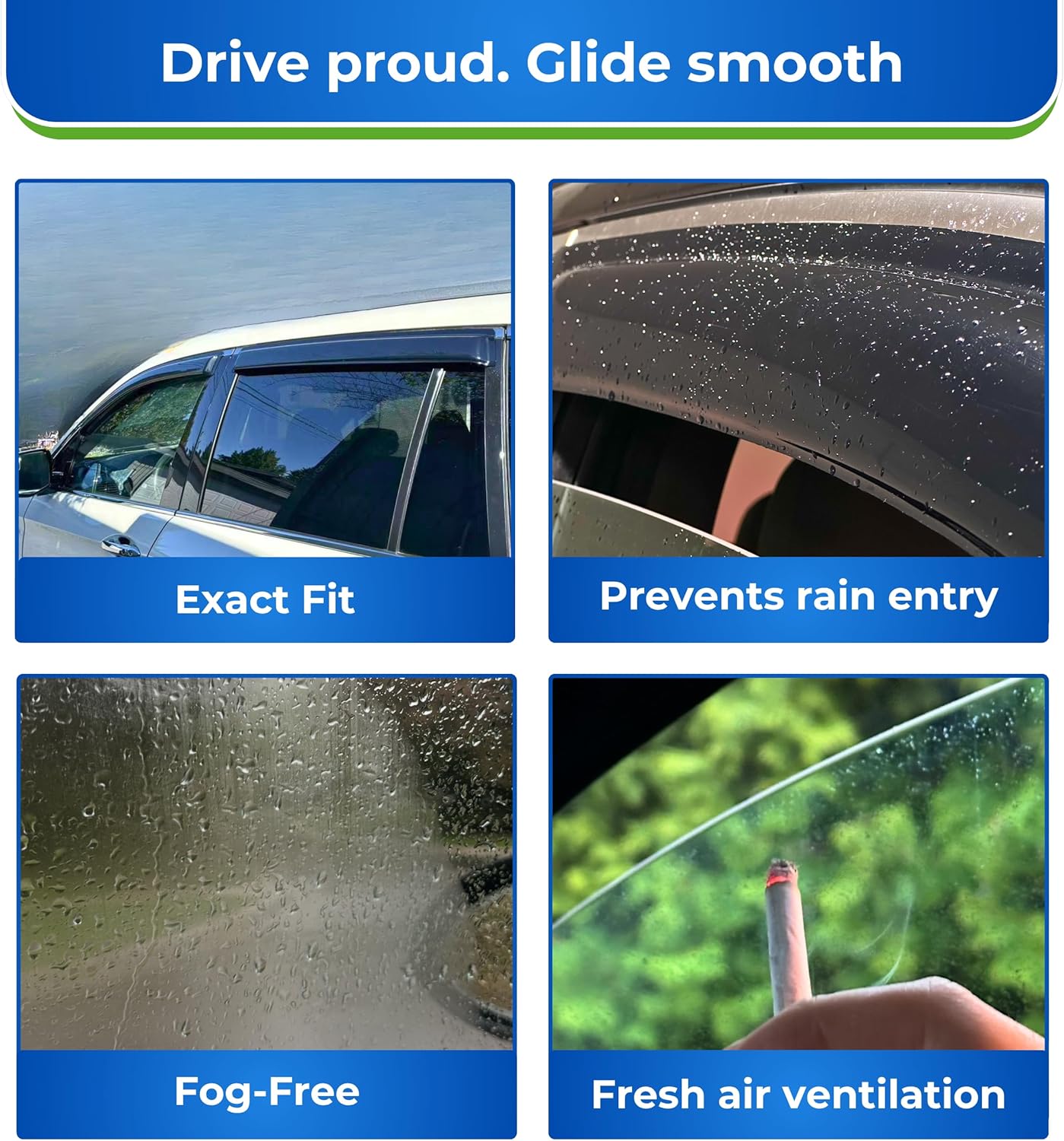 KPY Window Visor Compatible with Acura MDX 2022-2024, 4PC Rain Guard Side Window Vent Deflectors Tape-On Style, 2022 2023 2024