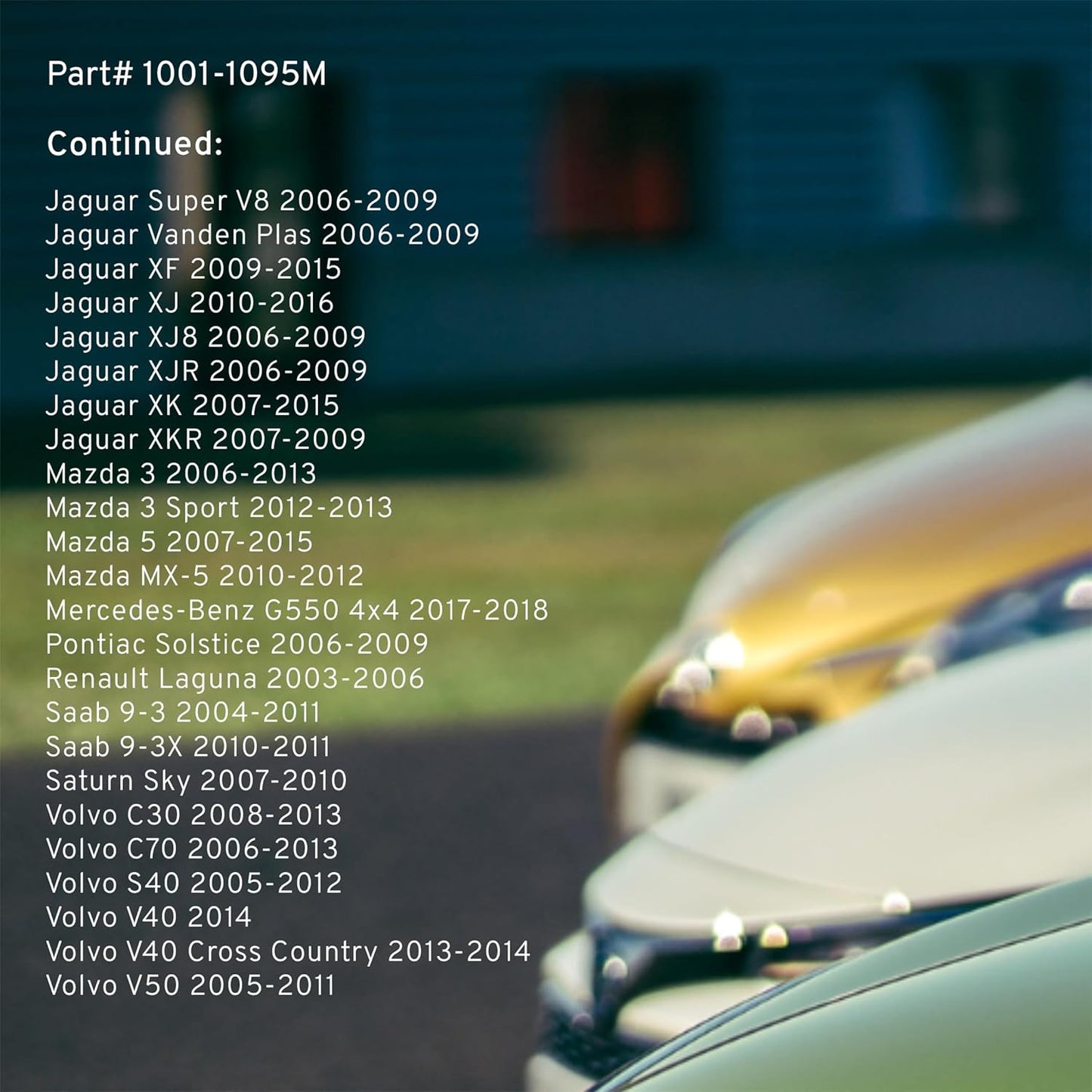 Premium Semi-Metallic Rear Brake Pads (1001-1095M) Compatible with 2003-2023 Cadillac/Chevrolet/Ford/Jaguar/Mazda/Mercedes-Benz/Pontiac (Escape/Focus/G550/MX-5/S40/Sky/S-Type & More)