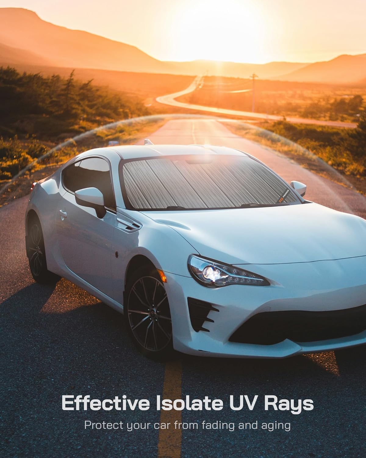 Windshield Sun Shade for Kia Sportage 2017-2022,Front Window Sunshade Shield, 2-in-1 Reflective Sun Shade,Silver for Summer, Black for Winter