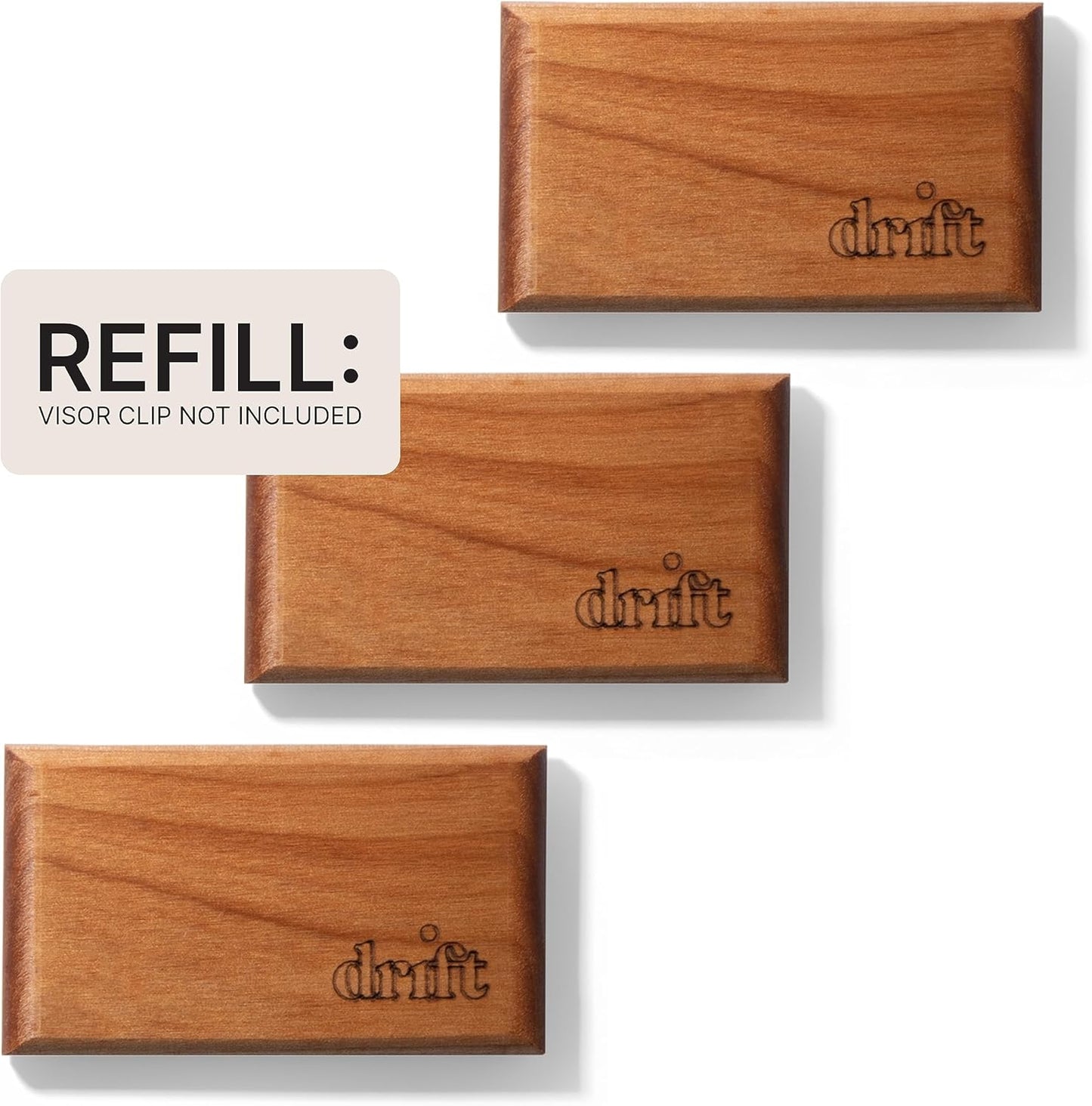 Drift Car Air Freshener - Wood Fragrance - Automotive Odor Eliminator - Long Lasting Scent - Teak Scent Refill - Pack of 3 - NO CLIP INCLUDED