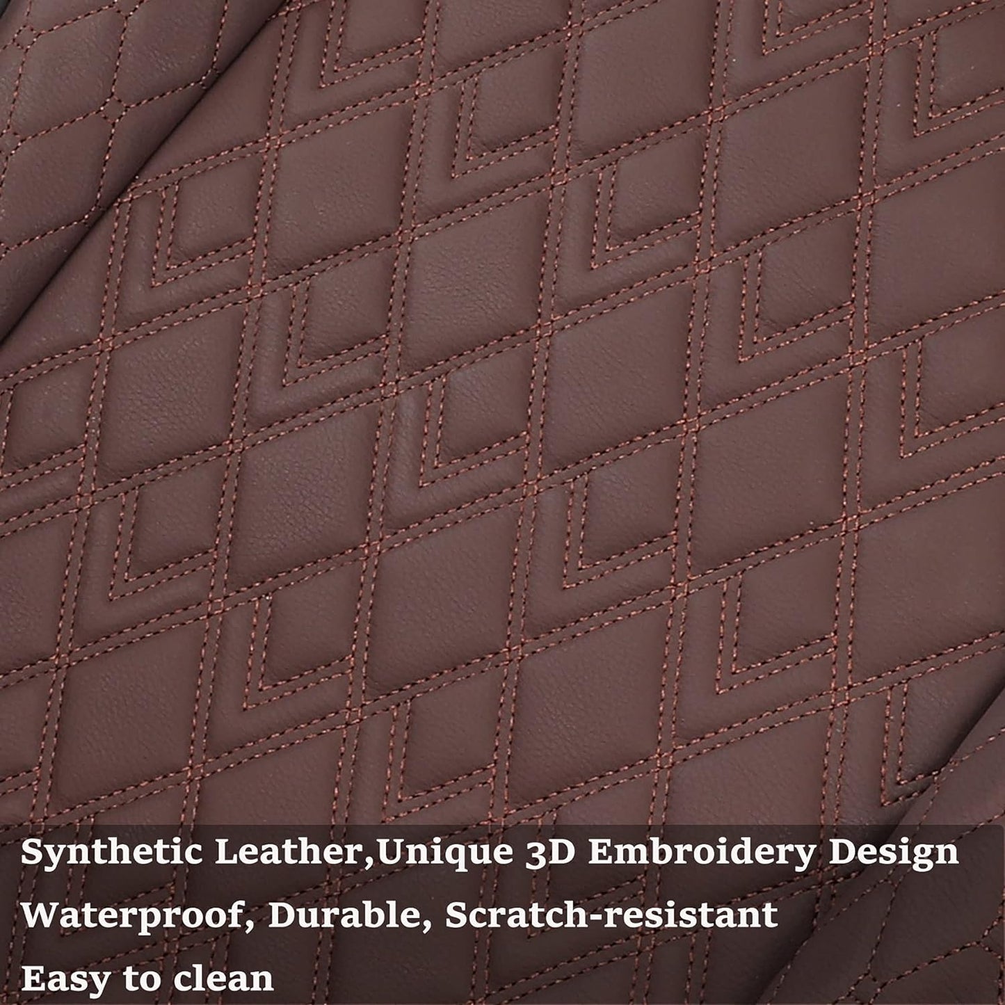 JOJOBAY Car Seat Covers for Dodge Ram 2 Pcs Front,Fit Ram 2009-2025 1500/2500/3500 Pick-up Truck,Crew,Regular,Quad,Mega Cab,Waterproof Leather Seat Covers Protectors（2PCS Front,Black-Brown）