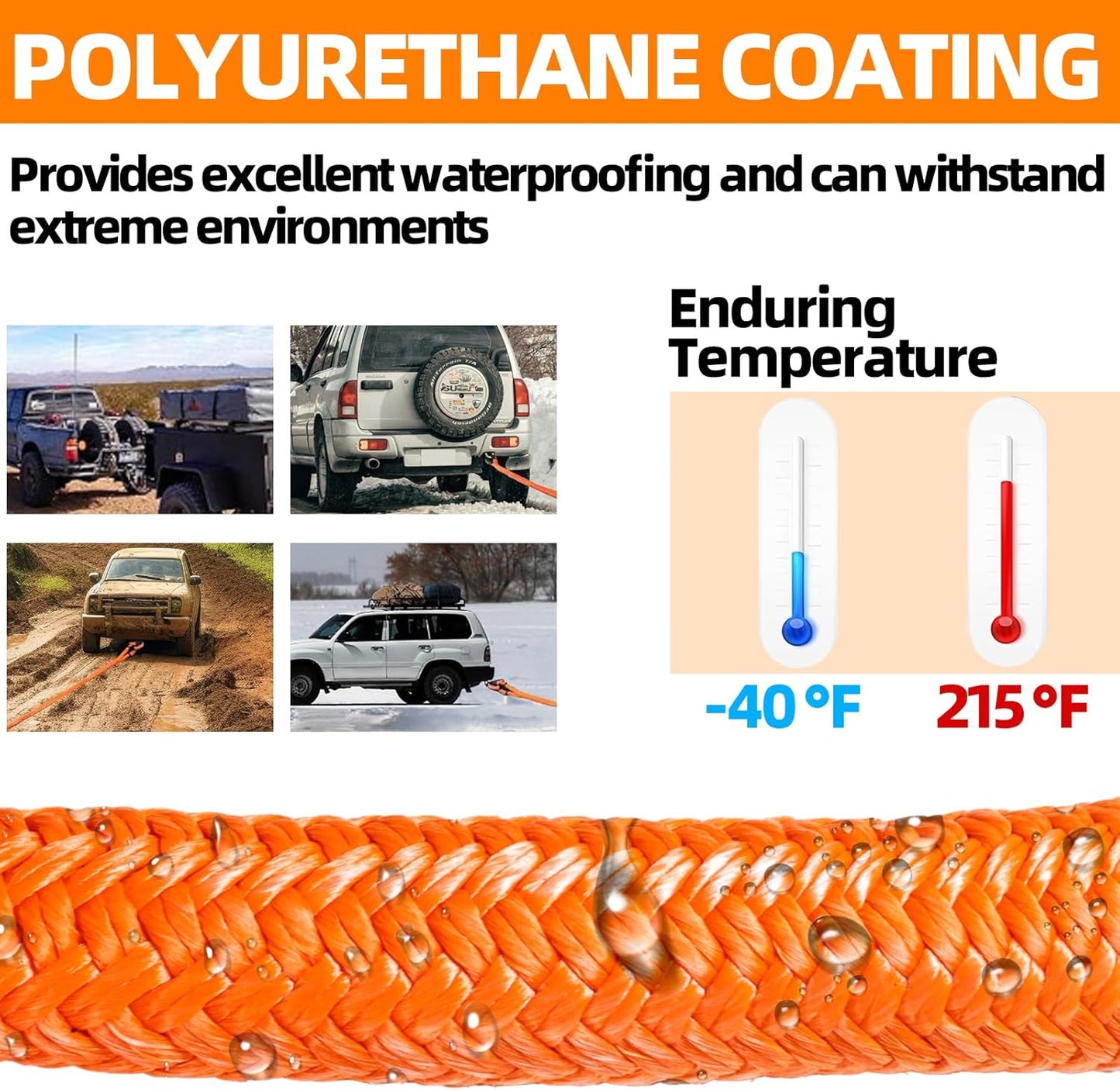 MITZONE Recovery Tow Strap,Heavy Duty Tow Strap Recovery Kit,Car Vehicle Heavy Duty Recovery Rope 44092 lbs for Diesel Trucks,SUV, ATV,Backhoe, Excavators,Ring Shackles,Storage Bag