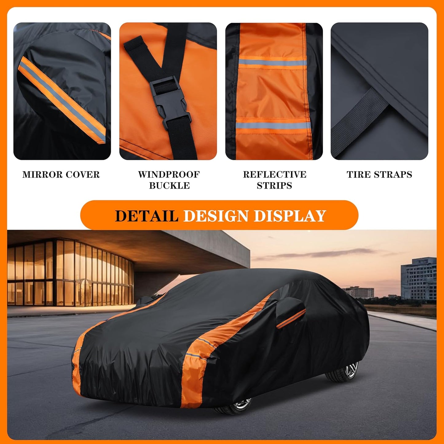 Heavy Duty Waterproof Car Cover for Truck Ford F150, Chevy Silverado, GMC Sierra,Nissan Titan etc All Weather, UV Resistant, Dustproof and Snowproof.Fit Truck Length up 250 inches