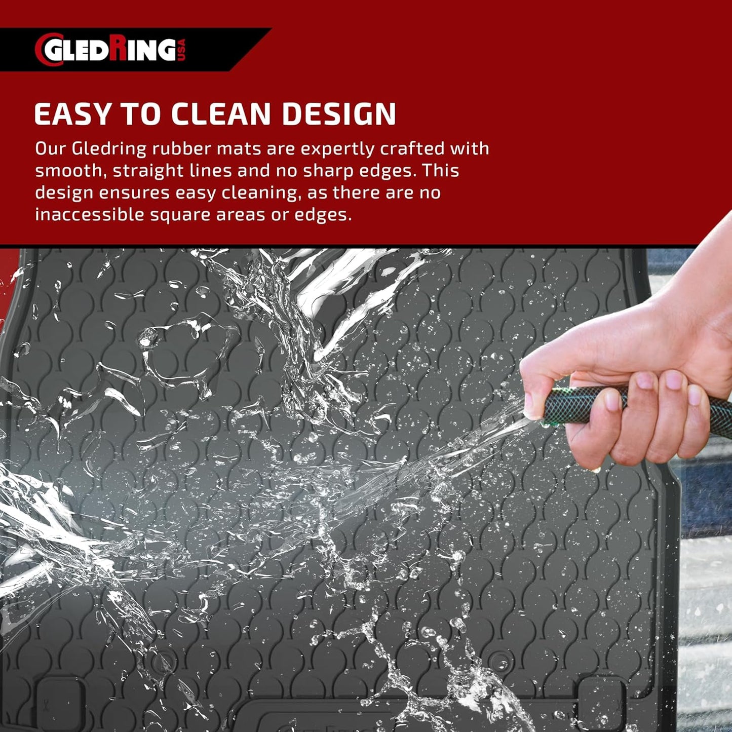 Gledring USA Custom Fit All-Weather Rubber Cargo Liner Intended for Mercedes Benz GLC X253 2016-2022, No Trimming Required, Tailored Custom Fit, Protects from Rain, Mud, & Snow