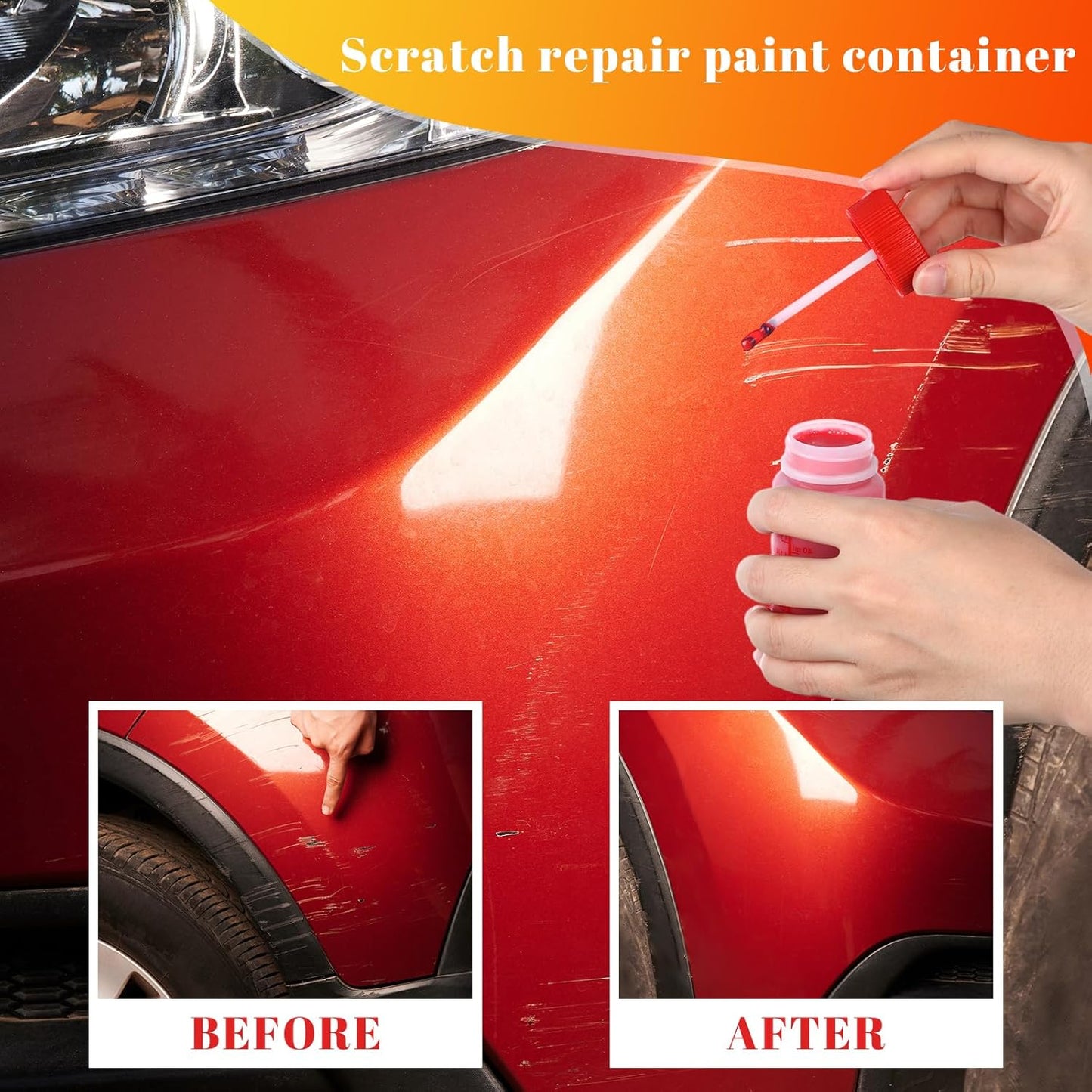 Mumufy 120 Pcs Paint Touch up Paint Bottles with Brush and Lid Empty Touch up Paint Bottle with Paint Mixing Balls 2 oz Fluid Capacity Leftover Paint Container for Car Scratches Repair (Red)