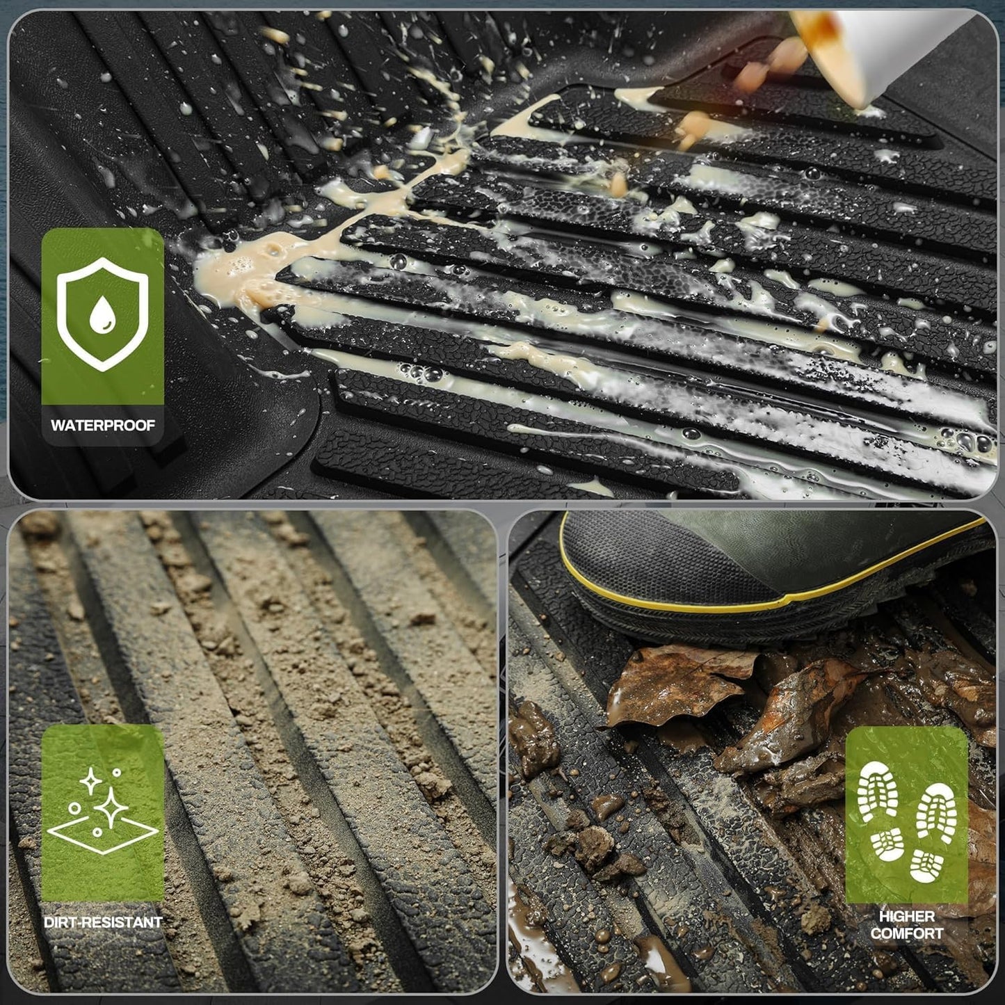 Floor Mats Set Fit for Mazda CX-5 2017-2021, Automotive 1st & 2nd Row Mats and Cargo Liner All Weather TPE Floor Liners and Trunk Mats Custom Anti-Slip Mats Car Mats Accessories, Black