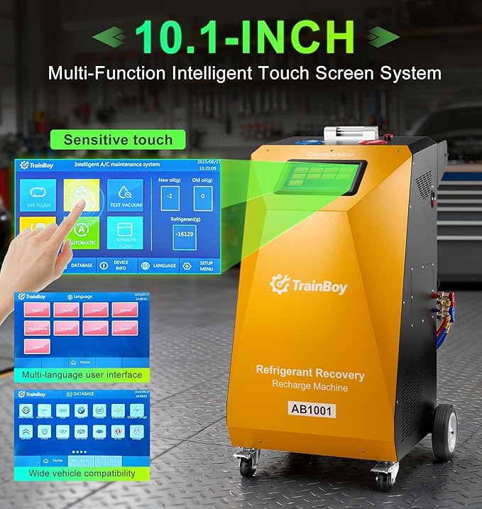Fully Automatic Refrigerant Recovery Machine for R134A/R1234YF, Cylinder AC Recovery Machine for Automotive HVAC Recovery and Recharge Refrigerant
