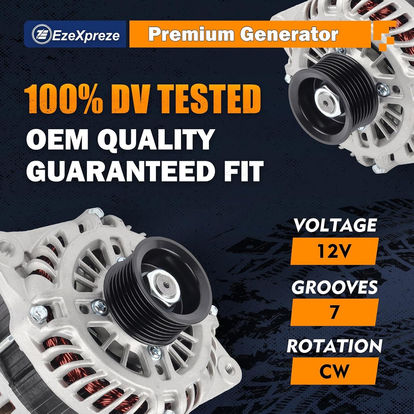 Ezexpreze Alternator fit 2007 2008 2009 2010 Nissan Altima, 2009 2010 for Nissan Maxima, 2009-2014 for Nissan Murano, 2011-2017 Nissan Quest OE Replacement 11341 11557