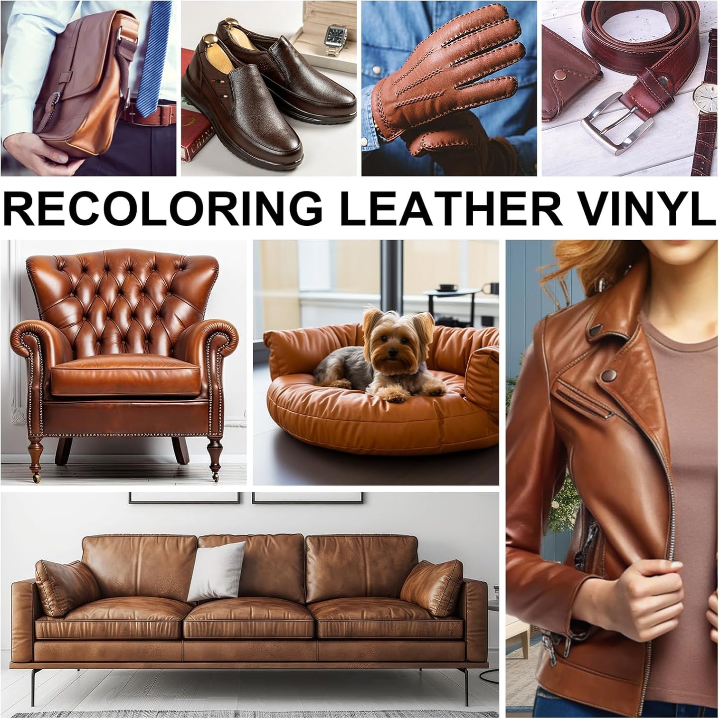 Leather Recoloring Balm Set,Leather Cleaner Restore Conditioner Mink Oil for Leather Repair Kit for Furniture Couches -Revives Repairs Scratches Leather Dye Furniture Polish (Medium Brown)