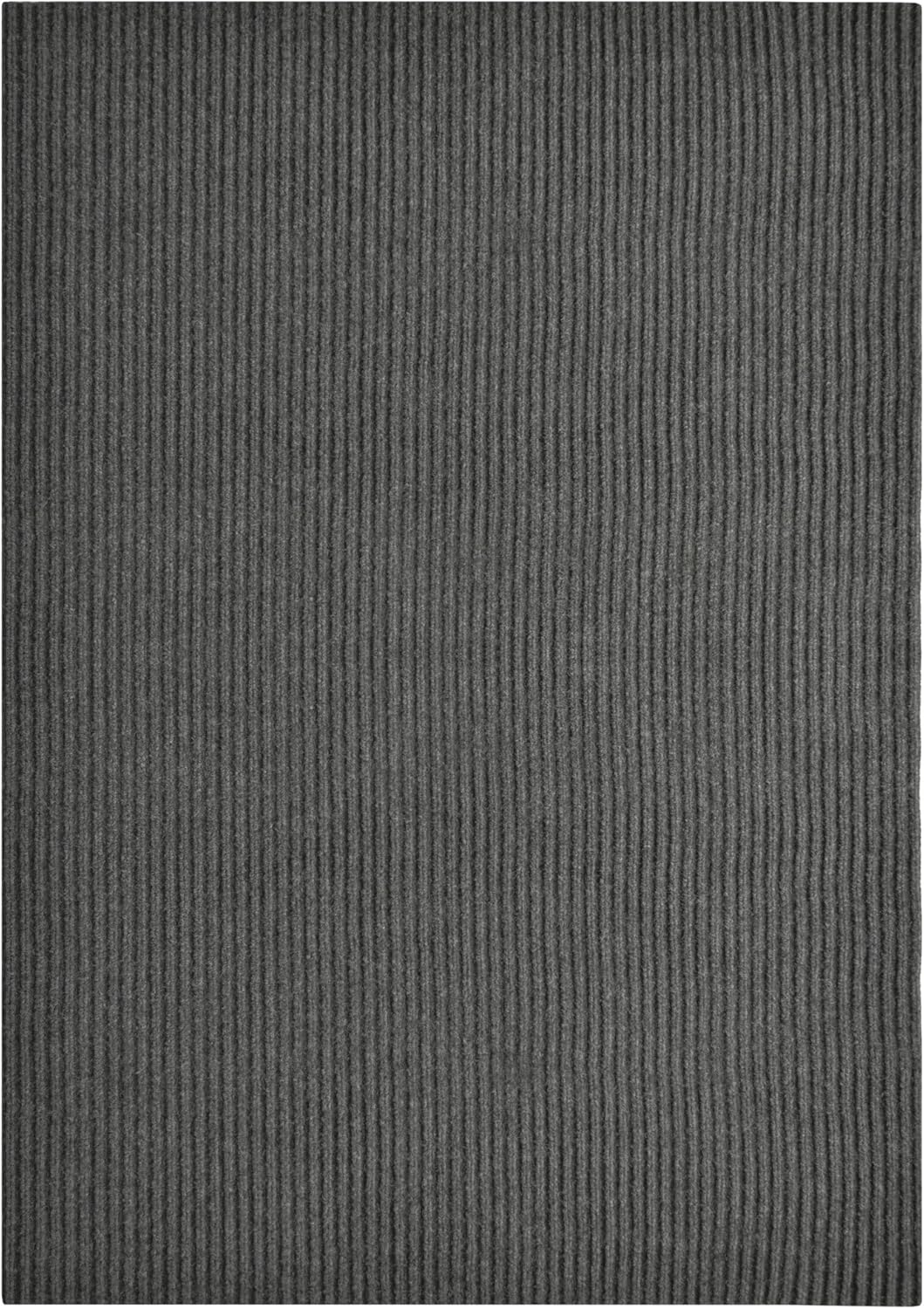 iCustomRug Spartan Weather Warrior Indoor/Outdoor Utility Ribbed Carpet Runner with Non-Slip Thermoplastic Rubber Backing, 3ft X 4ft Charcoal