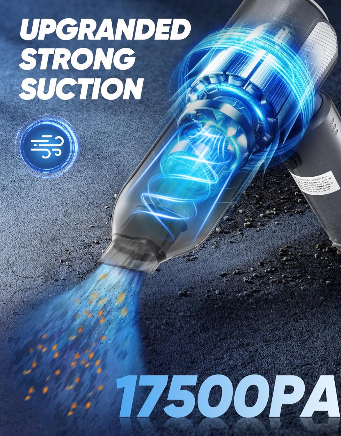 Mini Vacuum Cleaner, Cordless Car Vacuum, 17500PA High Suction, 3 in 1 Handheld Vacuum, Vacuuming, Blowing, Inflating, Deflation, Portable Vaccum with HEPA Filter for Cars,Desktop,Home SW106