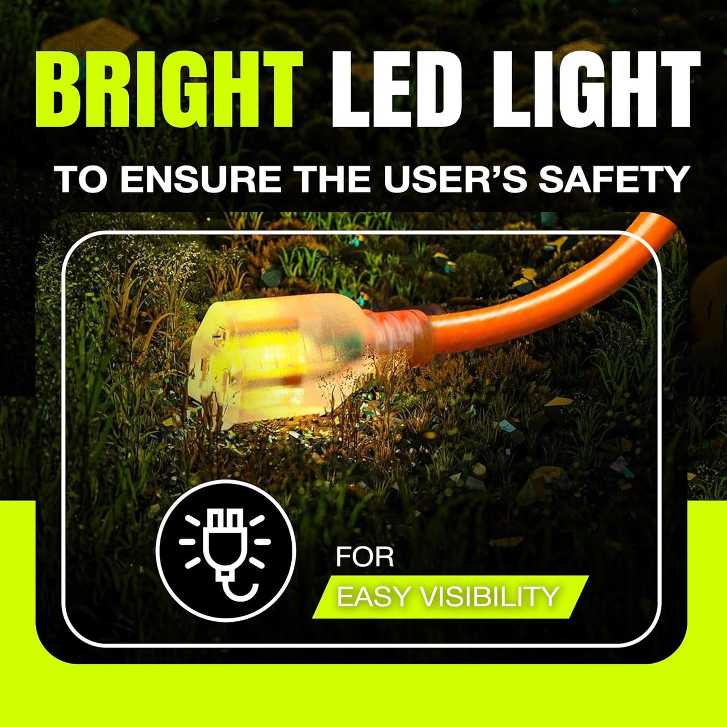 75ft Outdoor/Indoor Extension Cord 12/3 Gauge Extra Heavy Duty 3 Prong SJTW, Waterproof, Flexible Cold-Resistant Long Power Cord,15A 125V 1875W, Orange by LifeSupplyUSA