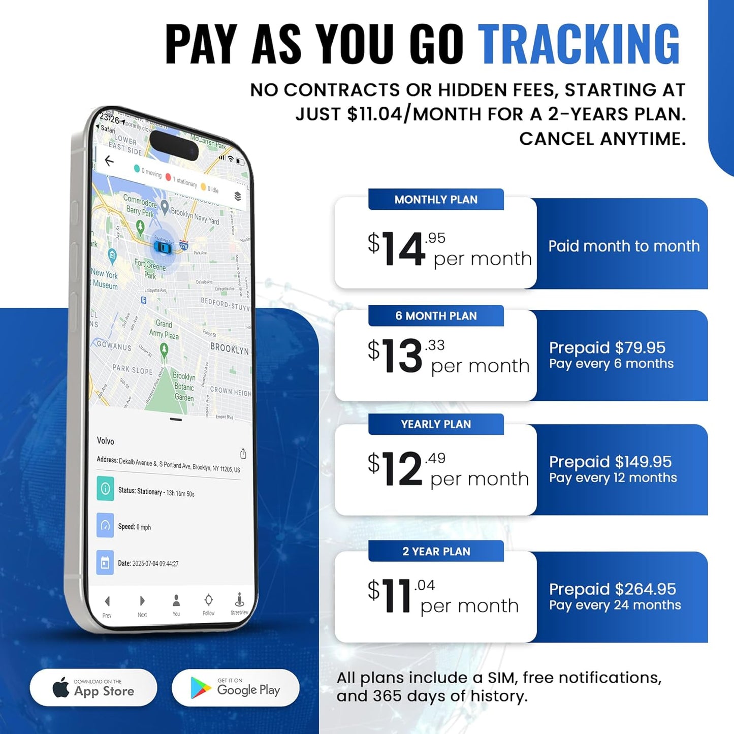 REWIRE SECURITY 104N 4G Magnetic GPS Tracker for Vehicle | Easy Mount | Fits with Car, Truck, Van & Motorbike | Portable Live Tracking | Up to 21-Day Battery Life | Low Cost Subscription Plans