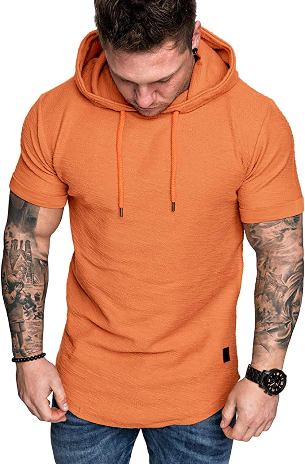Lexiart Mens Fashion Athletic Hoodies Sport Sweatshirt Solid Color Fleece Pullover
