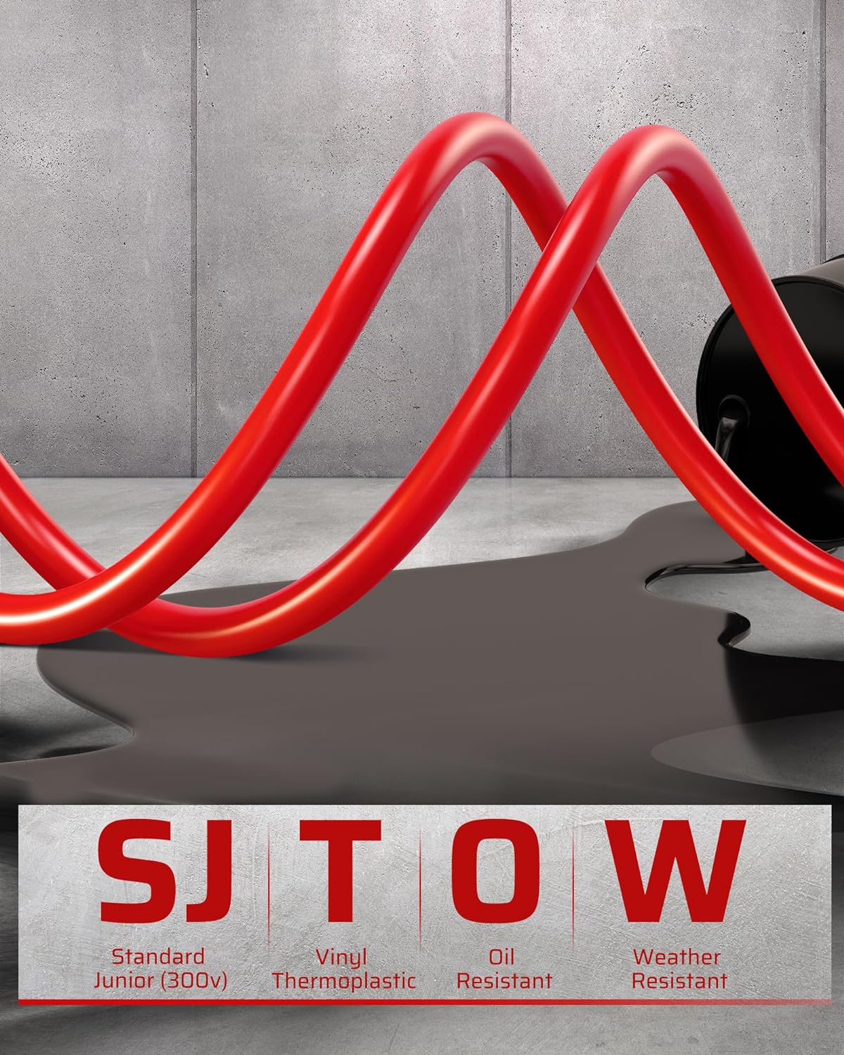 DEWENWILS Retractable Extension Cord Reel, 75 FT Heavy Duty Power Cord, 14/3C SJTOW Retractable Cord Reel, Lighted Triple Outlets, 10A Circuit Breaker, Wall/Ceiling Mount, UL Listed, Red