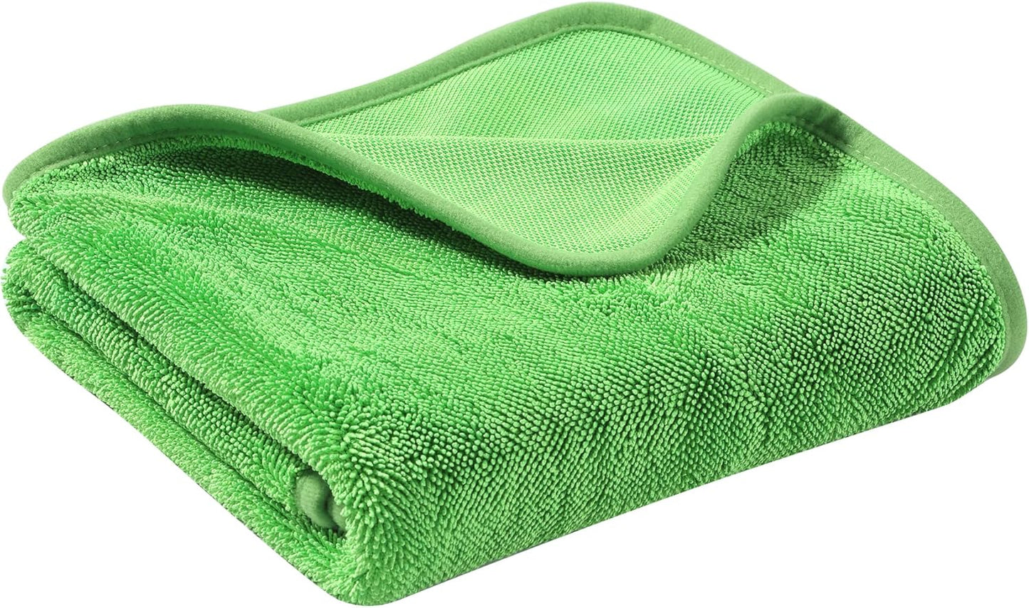 JOYMOOP Microfiber Towels for Cars, 63" x 29.5" Car Drying Towel, Green Reusable Car Towel, Quick Drying Car Microfiber Cleaning Cloth for RVs, SUVs, Trucks