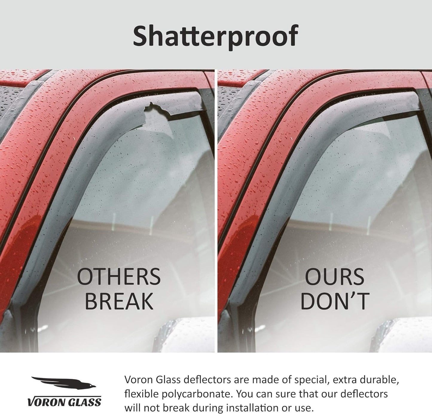 Voron Glass in-Channel Extra Durable Rain Guards for Ford F150 2015-2020 SuperCab, Window Deflectors, Vent Window Visors, 4 Pieces - 230095