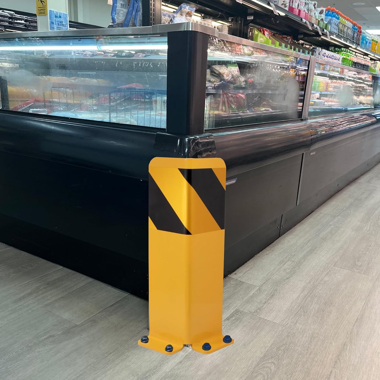 Heavy Duty Pallet Rack Post Protectors – 4-Pack Steel Column Guards with Anchor Bolts, Floor-Mounted Rack Protection for Warehouse & Industrial Safety