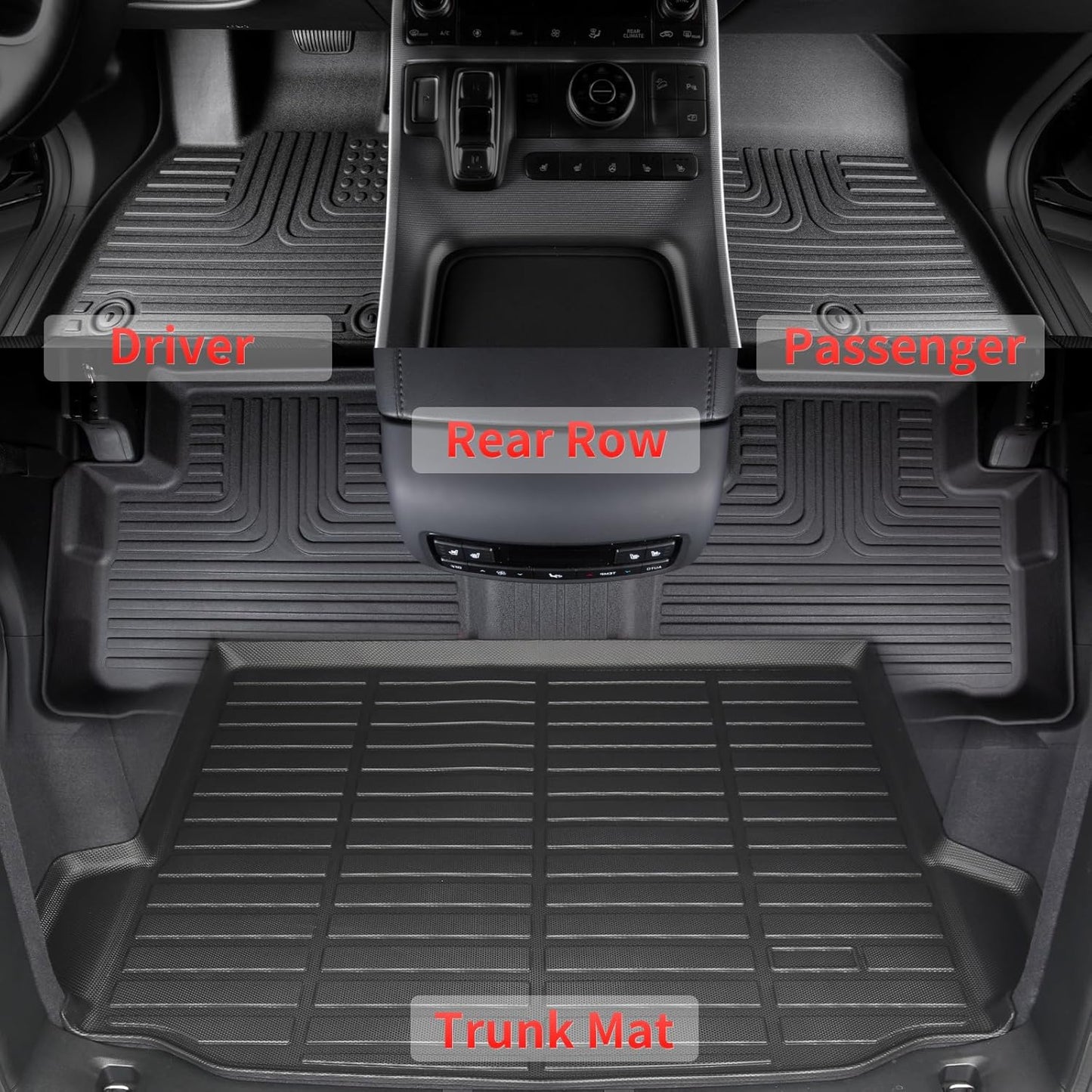 Floor Mats and Cargo Mat Set Fit for Honda Accord & Accord Hybrid 2023 2024 2025 TPE Car Mats Waterproof Heavy Duty Rubber Floor Liners Accord Accessories