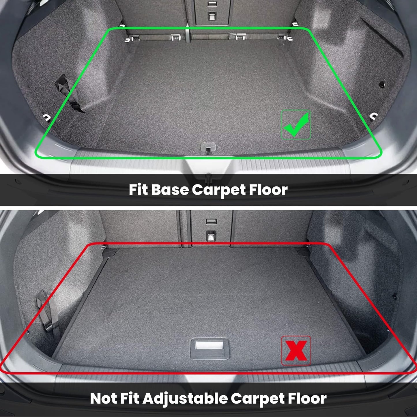 LASFIT Cargo Mat Fit for Volkswagen VW ID.4 2025 2024 2023 2022 2021 All Weather TPE Trunk Liners (Only Fit Non-Adjustable Carpet Floor)