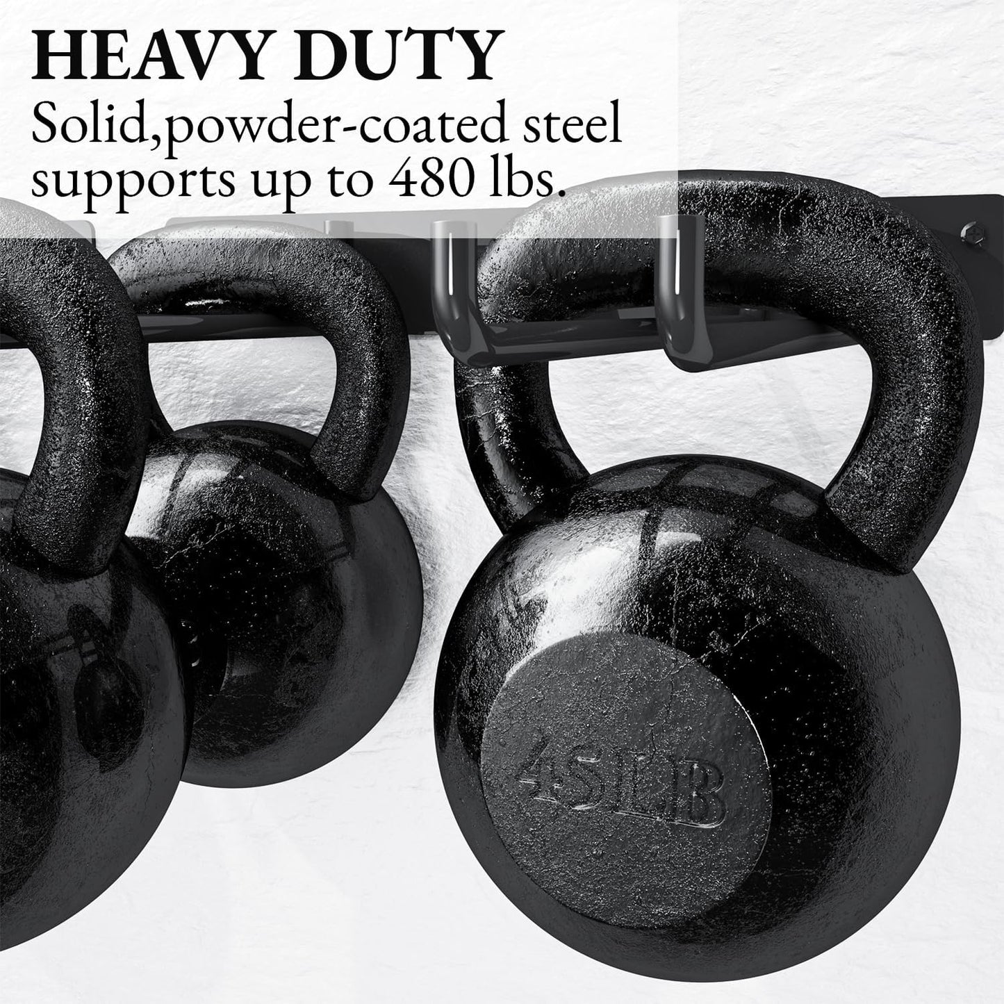 Folding Chair Storage Rack Wall Mount, Garden Tool Hanger for Garage Organization, Patio, Beach & Camping Chairs Organizer Hooks, Holds 480 lbs - 4 Pack