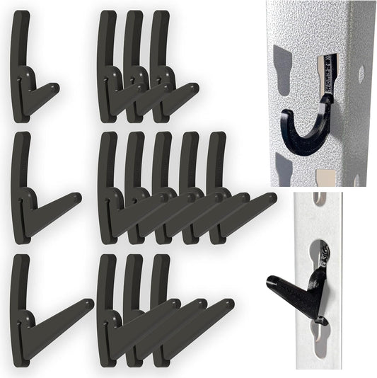 BearClaw Universal Hooks for Garage Shelving and Industrial Storage Racks with Keyhole Slots, L-Hooks Assortment, UV-Resistant, Up to 40 lbs Load