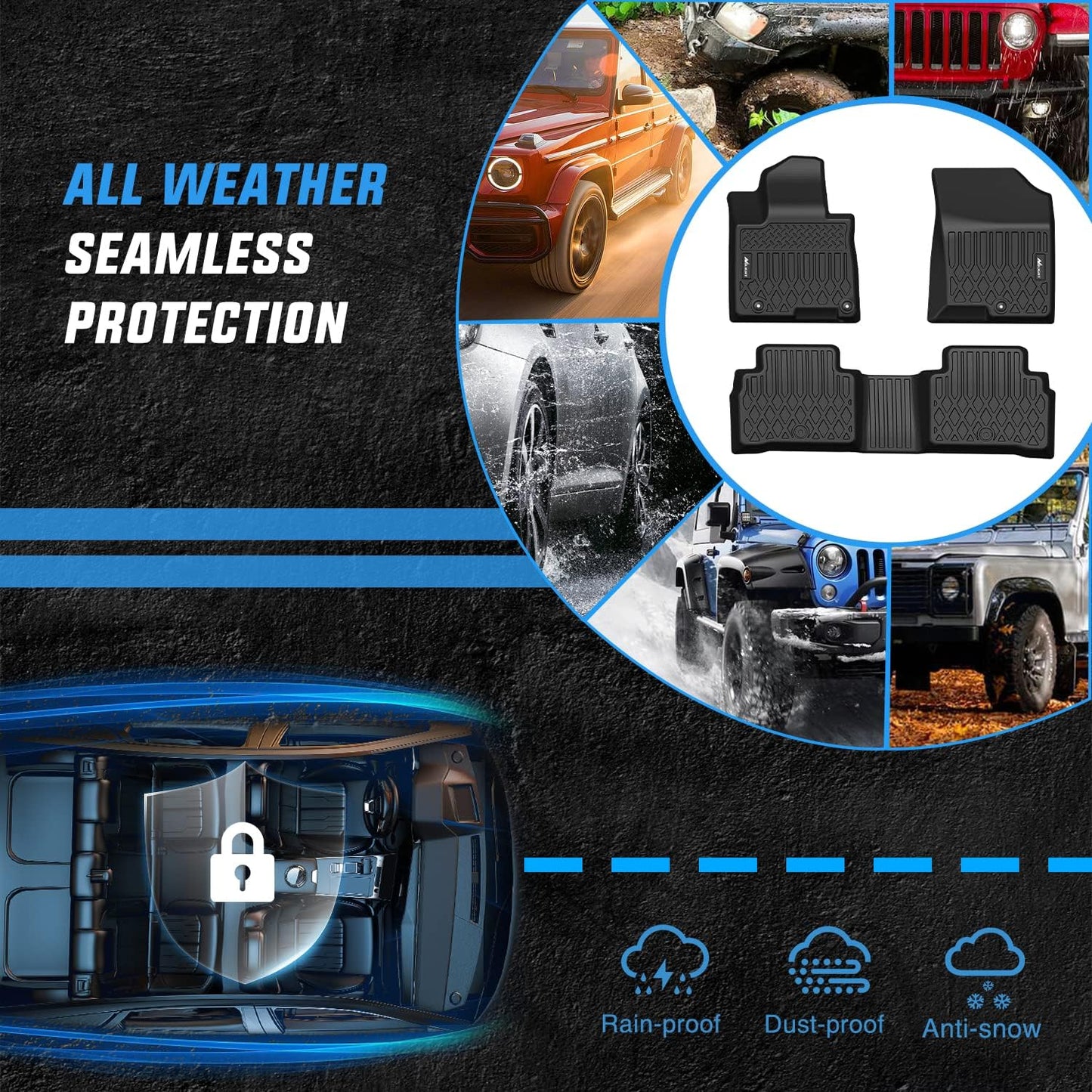 Nilight TPE Floor Mats for 2022 2023 2024 2025 Hyundai Tucson,All Weather Custom Fit Heavy Duty Floor Liners