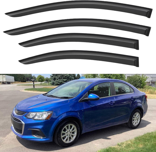 Window Visors Rain Guards for 2012-2020 Chevy Sonic Sedan, Out-Channel Window Vent Wind Deflectors Visors Shades for 12-20 Chevy Sonic (Not for Hatchback)