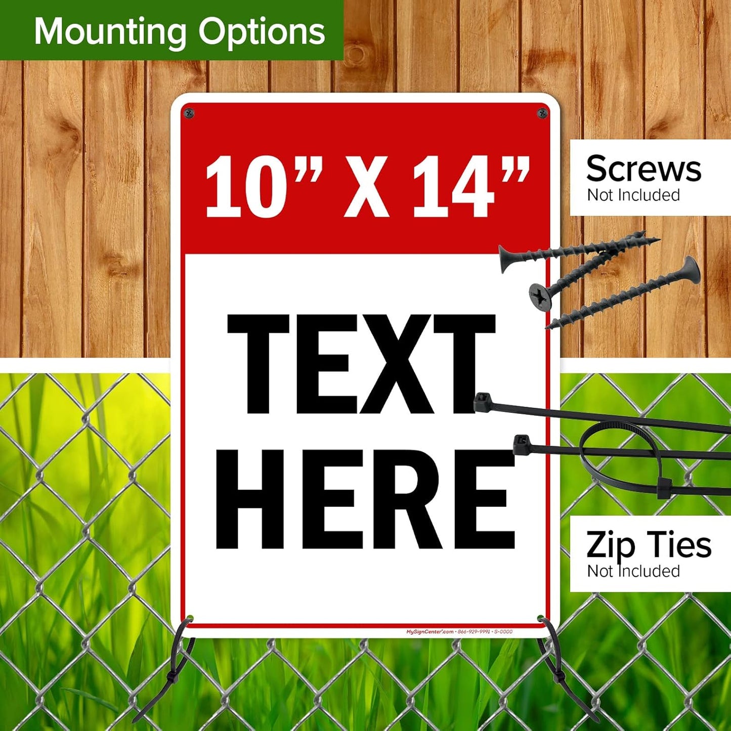 Custom Sign, Custom Sign for Business, Indoor/Outdoor use. 10x14 Inches, Rust Free .040 Aluminum, Fade Resistant, Made in USA by My Sign Center (Header)