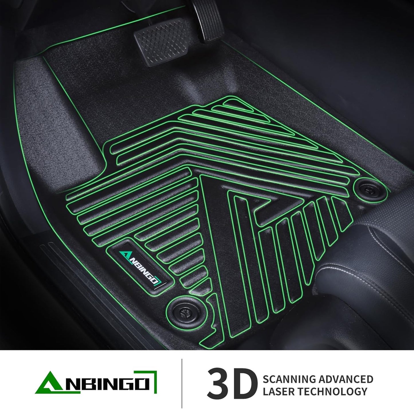 ANBINGO® Floor Mats for Chevrolet Chevy Trailblazer FWD 2026 2025 2024 2023 2022 2021 & Cargo Liner for Trailblazer FWD (Cargo Tray in Upper Deck Position) Set - Black