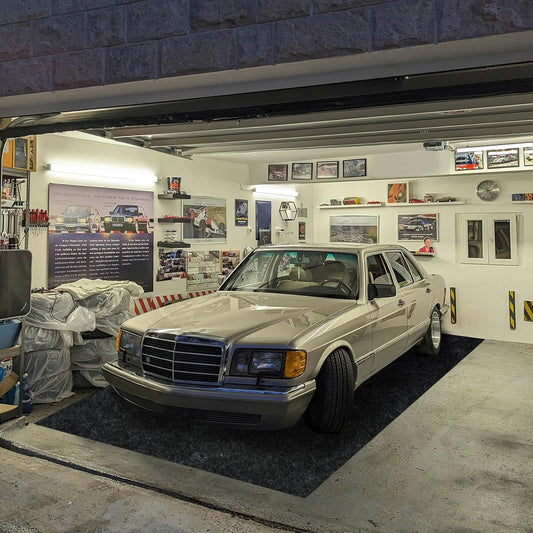 36"x60"（2 PCS） Garage Floor Mat & Oil Spill Mat, Heavy Duty Under Car Mat for Garage & Driveway, Protects Against Oil, Chemicals & Stains with TPE Anti-Leak Backing, Reusable & Washable