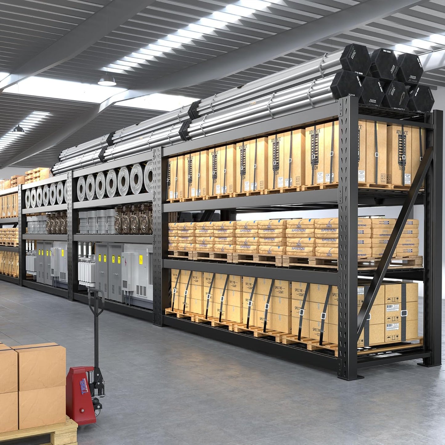 Bepatio 8000LBS Garage Shelving Heavy Duty, 77" Ultra Wide Storage Shelves 4 Tier Metal Shelving for Storage, Adjustable Utility Shelves For Garage, Basement, Warehouse, Black 77" W*24" D*72”H, 2 Pack