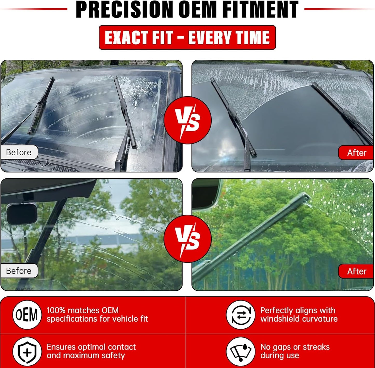 Windshield Wiper Blades Replacement for GMC Acadia 2013 2014 2015 2016 Original Factory Quality Front Rear Wipers Blade Set for My Car - 24" 21" 11" (Pack of 3)