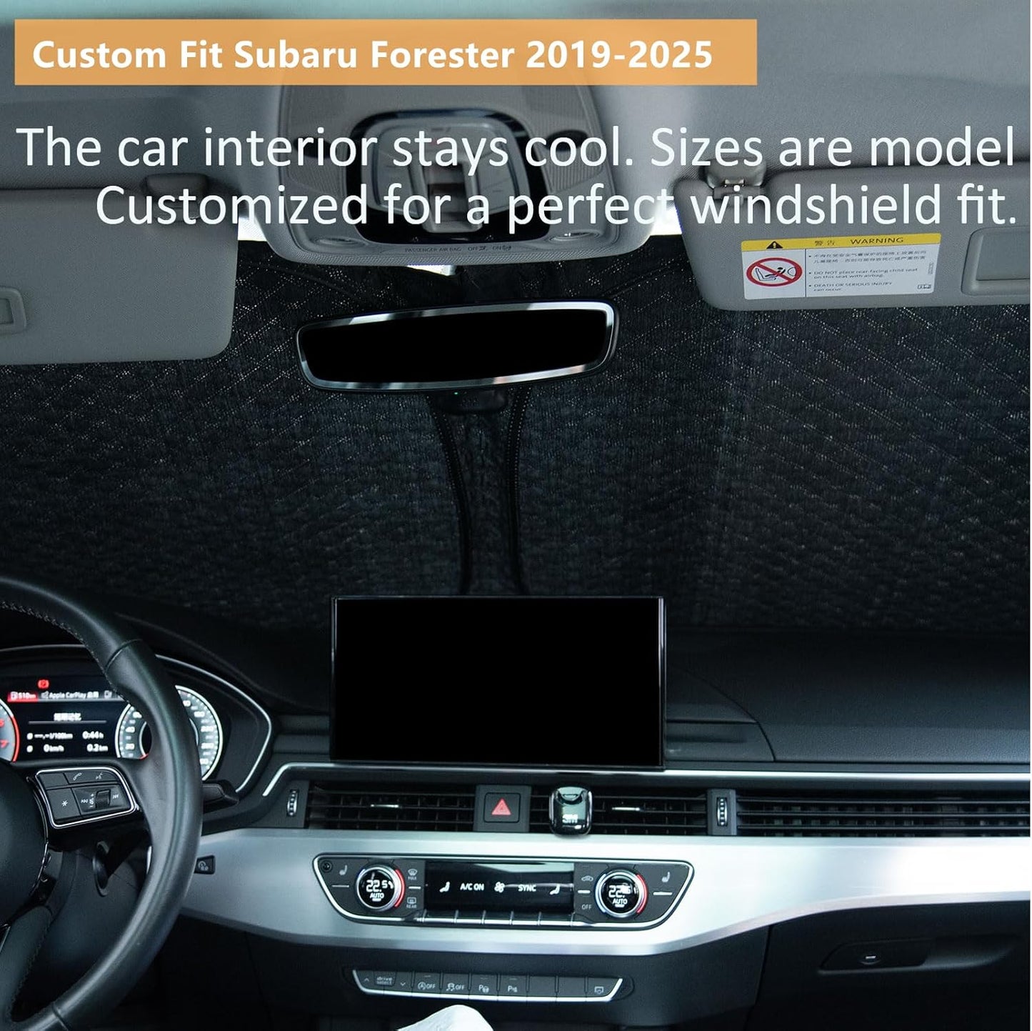 Car Windshield Sun Shade 5 Layers Thick for Subaru Forester SUV 2019-2024 2025 - Front Window Sunshade Sun Visor Accessories - Protector Vehicle Reflect UV Sun and Heat