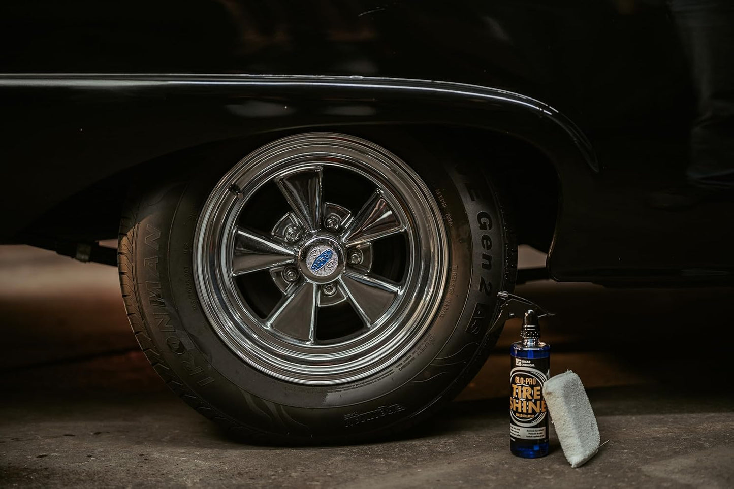 Glo-Pro Tire Shine, 128 oz, 1 Gallon, High Gloss Tire Dressing, Professional Wet Tire Dressing, Water Repellant, Long Lasting