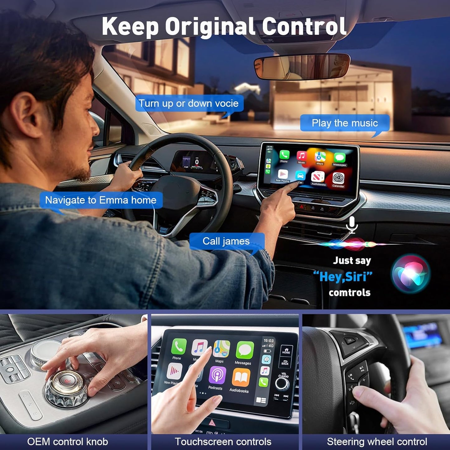 Wireless CarPlay Adapter for Apple iPhone, Fast Auto-Connect, No Latency, Plug and Play, Bluetooth 5.3 & WiFi 6, 2025 Mini Car Play Dongle for iPhone 6~16, Fit for 1000+ Cars, USB A/C