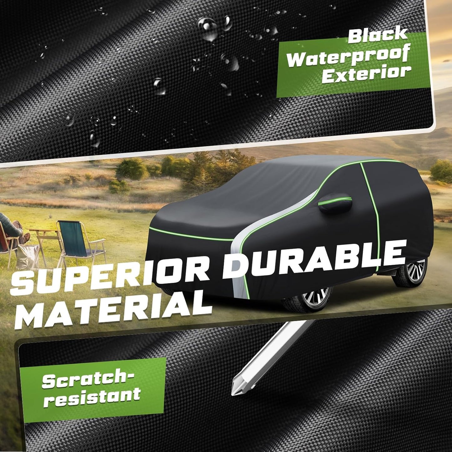 Mixsuper Liner Car Cover for Honda CR-V 1997-2026, 7 Layers Full Car Cover All Weather Car Covers for CRV, Waterproof Outdoor Cover with Zipper Door Reflective Strips