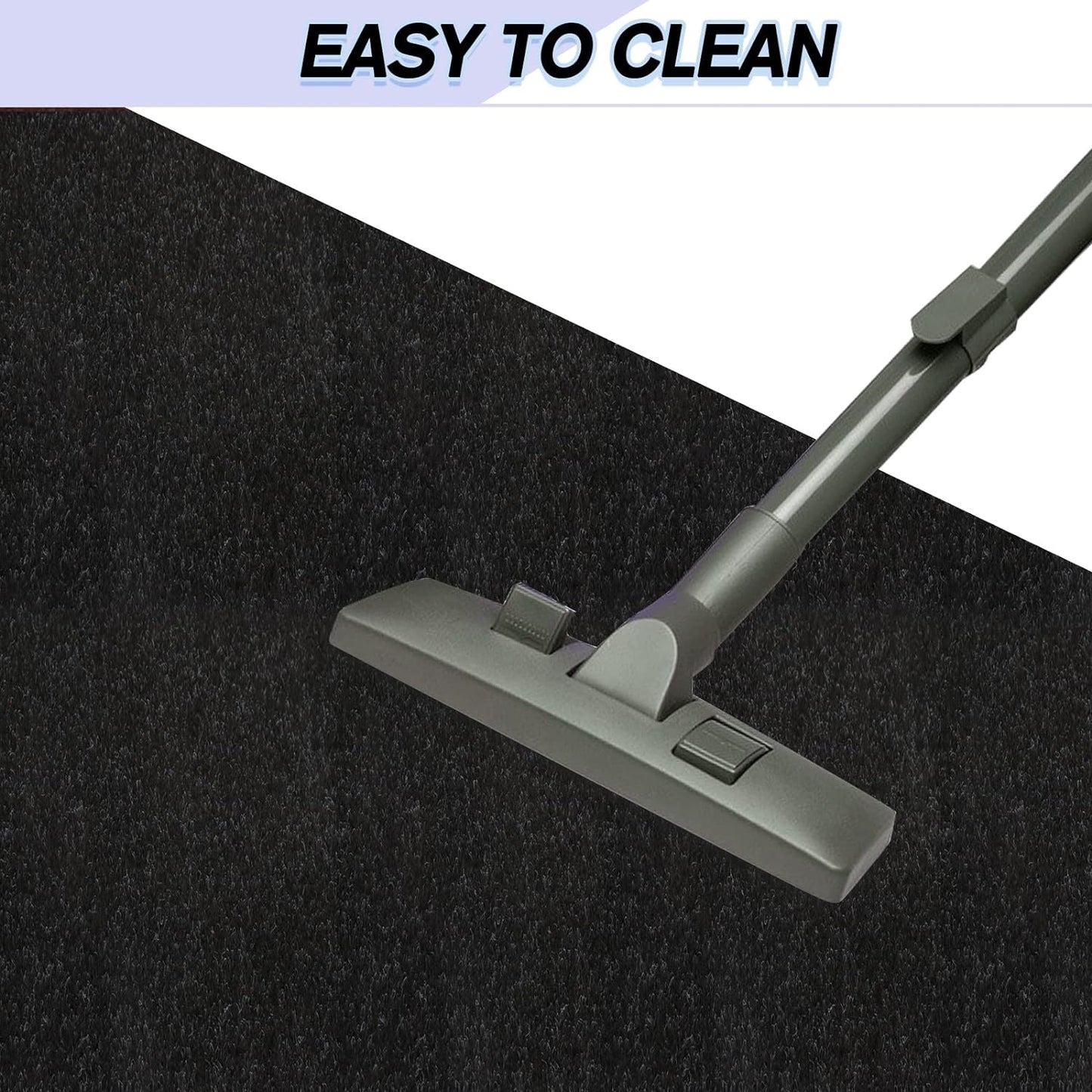 Custom Size Backed Non-Slip Area Rugs Runner, Easy Clean, Waterproof Runner Rugs for Hallway Entryway, Kitchen, Laundry, 3FT x 9FT, Black